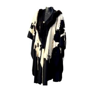 ESJ GREGOR Design Studio “NIGHT’S LEGEND” black & white coat, one size